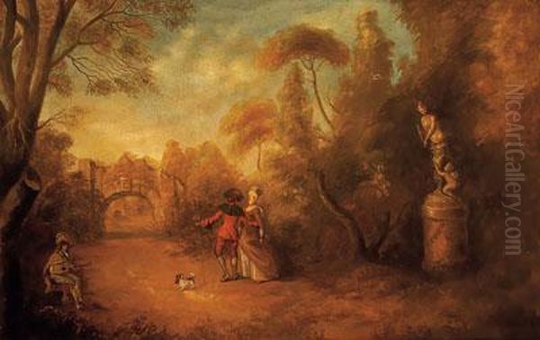 Escena Con Personajes Oil Painting by Francois Louis Joseph Watteau