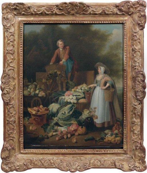 La Marchande De Legumes Oil Painting by Francois Louis Joseph Watteau