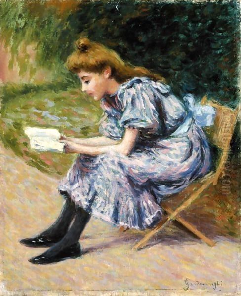 The Reader Oil Painting by Federigo Zandomeneghi