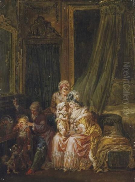 L'education Des Enfants Oil Painting by Francois Louis Joseph Watteau