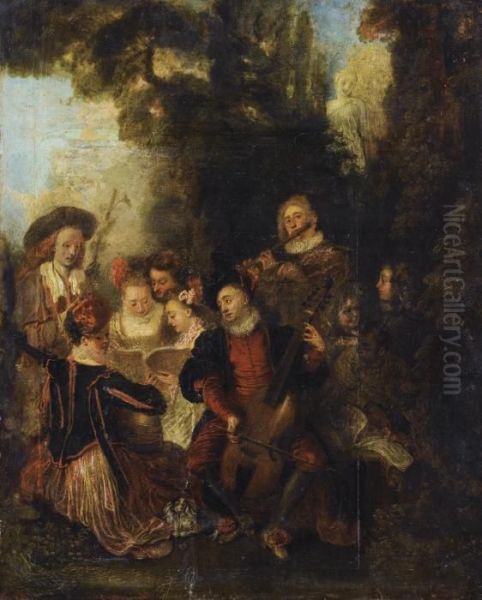 Le Concert Champetre Oil Painting by Watteau, Jean Antoine