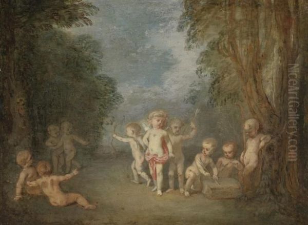 Cupid's Realm (le Royaume De L'amour) Oil Painting by Watteau, Jean Antoine