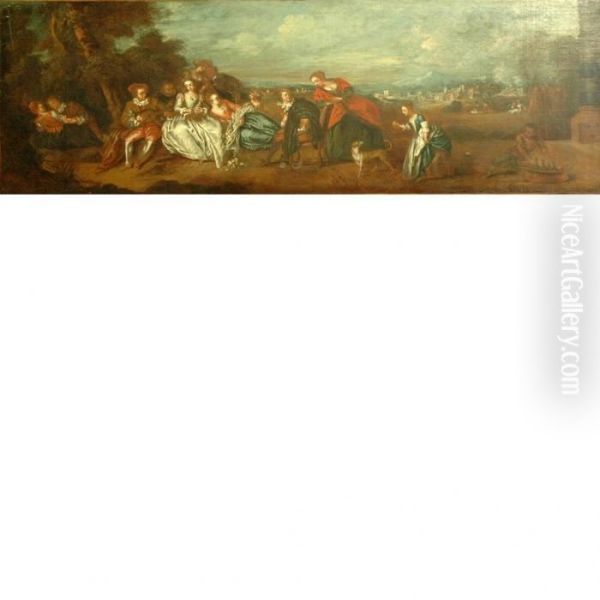 Fete Galante Oil Painting by Watteau, Jean Antoine