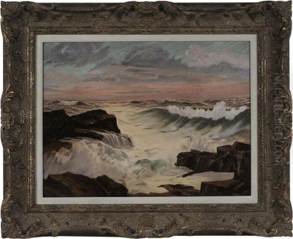 Rocky Coast Oil Painting by Frederick Judd Waugh