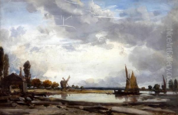 On The Thames, Near Taplow Oil Painting by James Webb