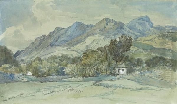 View Near Bedgellert, North Wales Oil Painting by James Webb