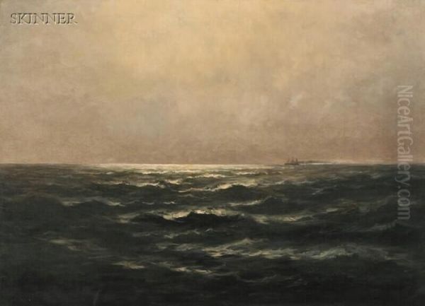 Moonlight On The Sea Oil Painting by Wesley Elbridge Webber