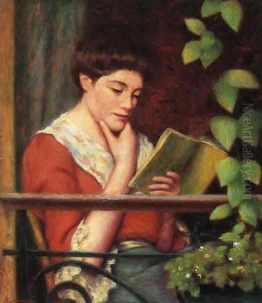 Reading by a Window Oil Painting by Federigo Zandomeneghi