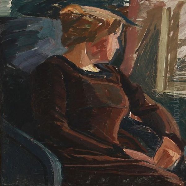 The Artist's Wife Oil Painting by Edvard Weie