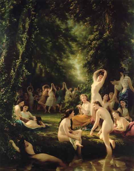 La Reine Bacchanal Oil Painting by Fritz Zuber-Buhler