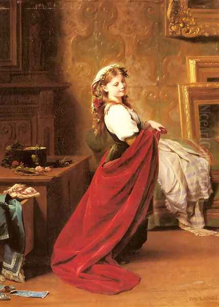 Dressing Up Oil Painting by Fritz Zuber-Buhler