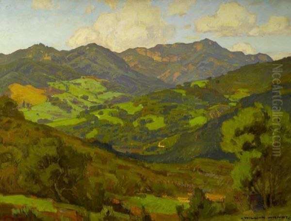 Converging Fields (mountains Of Malibu) Oil Painting by William Wendt