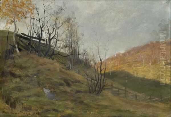 Hostlandskap Oil Painting by Niels Gustav Wentzel