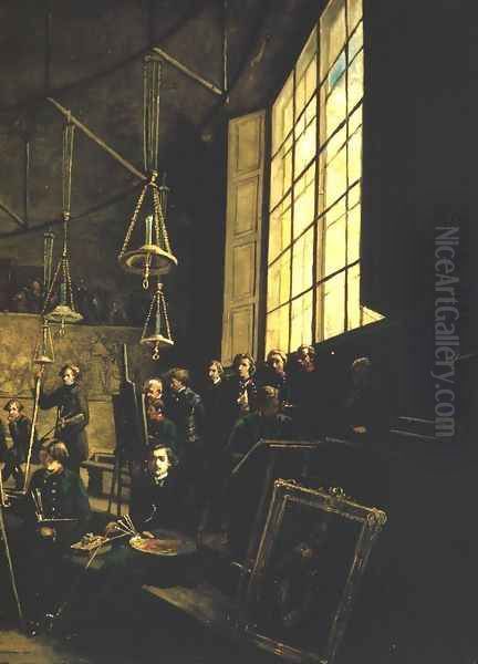 Interior of the School of Fine Arts in Warsaw Oil Painting by Marcin Zaleski