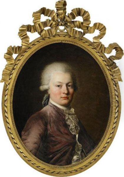 Portratt Av M. Grassot Le Jeune Oil Painting by Adolf Ulrik Wertmuller