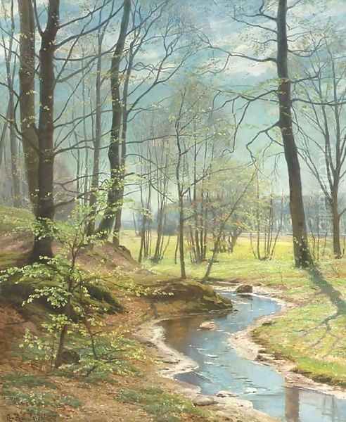 A Stream in the Woods Oil Painting by Christian Zacho