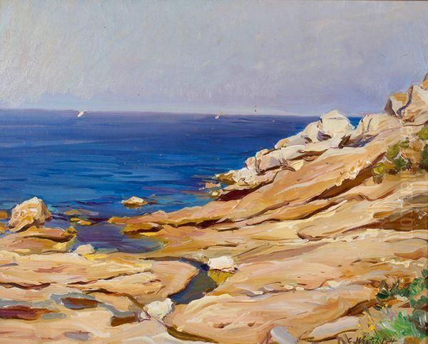 Bord De Mer A Capri Oil Painting by Constantin Alexandr. Westchiloff