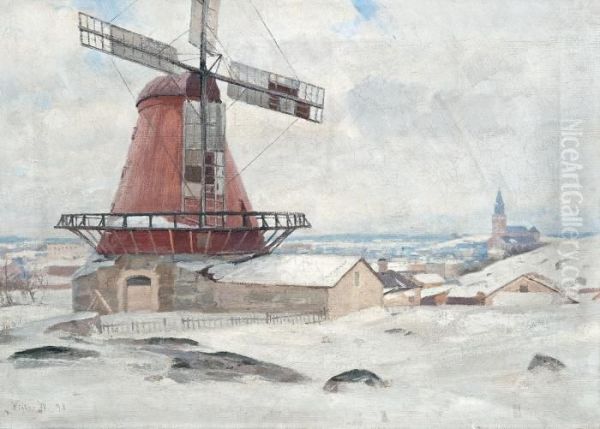 Windmill Hill Oil Painting by Victor Westerholm