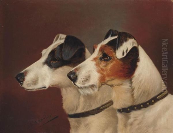 Terriers Oil Painting by John Arnold Wheeler