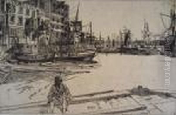 'eagle Wharf' Oil Painting by James Abbott McNeill Whistler