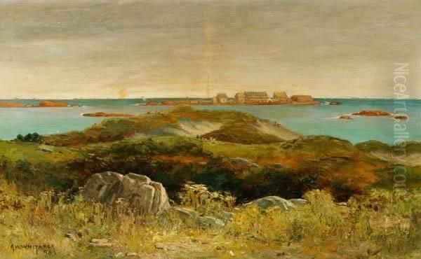 Coastal Landscape Oil Painting by George William Whitaker