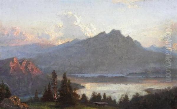 Hudson River Oil Painting by Thomas Worthington Whittredge