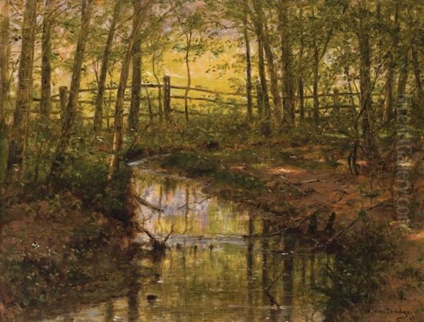 Landscape With Brook Oil Painting by Thomas Worthington Whittredge