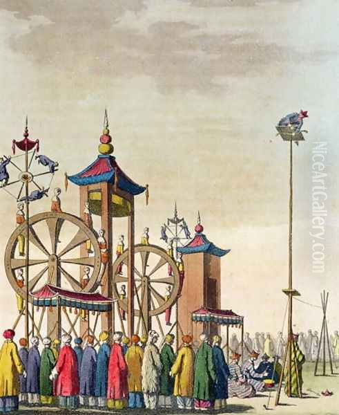 A Chinese circus, illustration from Le Costume Ancien et Moderne by Giulio Ferrario, published c.1820s-30s Oil Painting by Gaetano Zancon