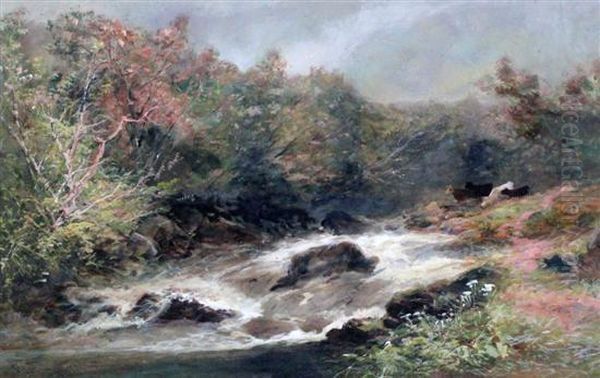 Cattle Beside A Stream Oil Painting by William Widgery