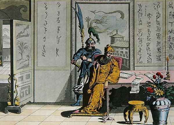 Quante-Cong, founder of the Chinese empire, from Le Costume Ancien et Moderne by Jules Ferrario, published c.1820-40 Oil Painting by Gaetano Zancon