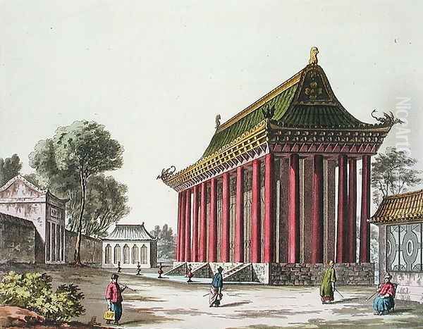 The European Palace at Yuen-Ming-Yuan, illustration from Le Costume Ancien et Moderne by Giulio Ferrario, published c.1820s-30s Oil Painting by Gaetano Zancon