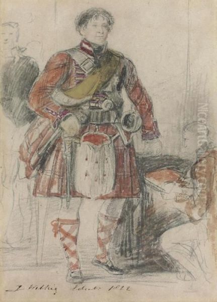 Portrait Study Of George Iv In Highland Dress At Holyrood Palace Oil Painting by Sir David Wilkie