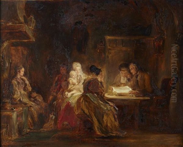 The Cotter's Saturday Night Oil Painting by Sir David Wilkie