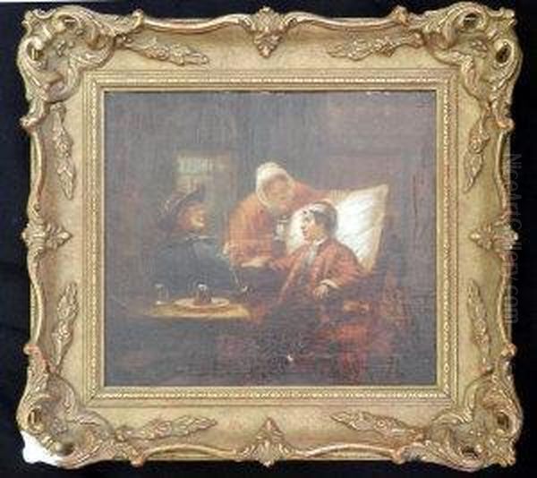 Couple Attending To An Invalid Oil Painting by Sir David Wilkie