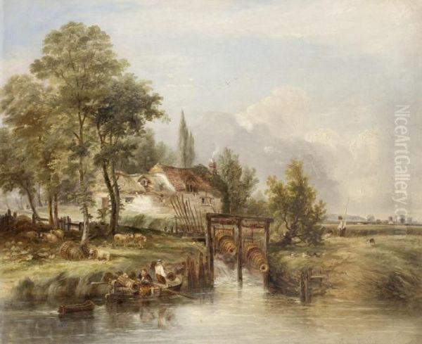 Dedham Vale Oil Painting by George Burrell Willcox