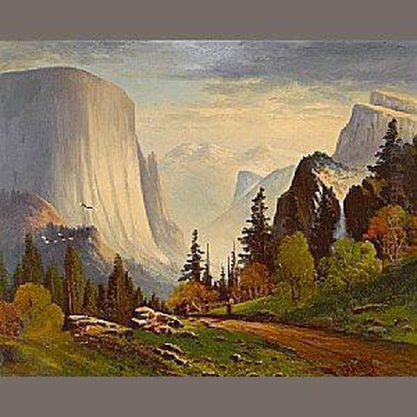 Yosemite Valley Oil Painting by Joseph Riley Wilmer