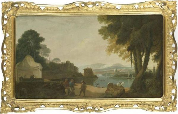 A View Of The Acqua Acetosa Oil Painting by Richard Wilson