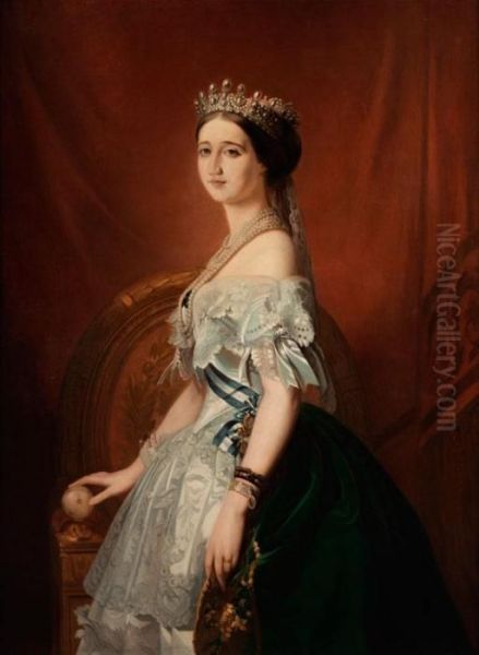 Eugenie De Montijo (spanische 
Grafin 1828 - 1920, Von 1853 - 1870 Kaiserin Der Franzosen Und Letzte 
Monarchin Frankreichs, Ehefrau Napoleon Iii) Oil Painting by Franz Xavier Winterhalter