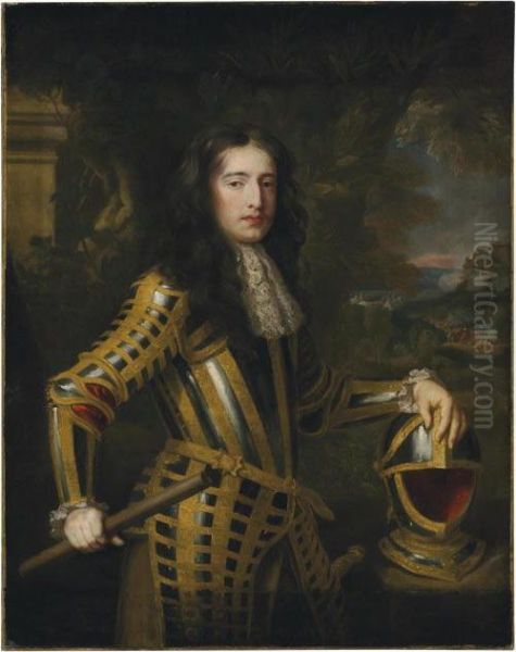 Portrait Of William Ii, Three-quarter Length, In Armor Oil Painting by William Wissing or Wissmig