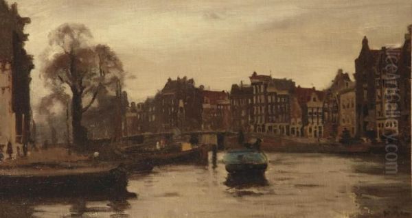 View Of The Oude Waal, Amsterdam Oil Painting by Willem Witsen