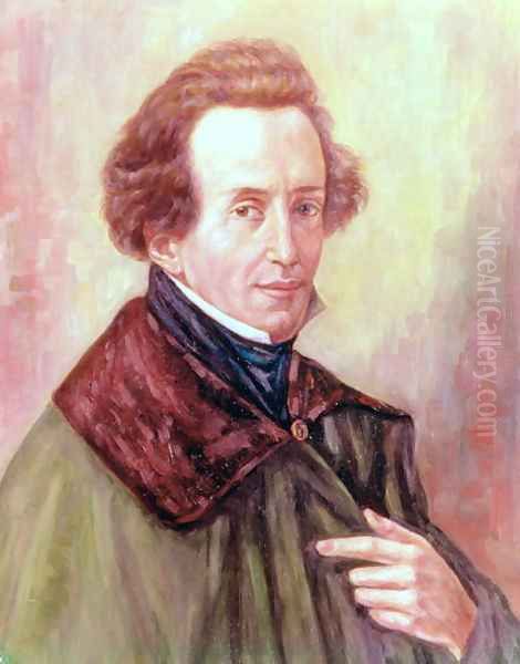 Portrait of Felix Mendelssohn Oil Painting by Gustav Zerner