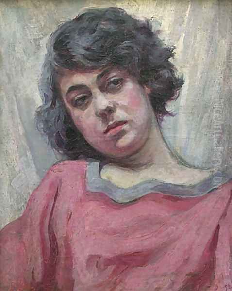 Portrait of a Young Woman Oil Painting by Franciszek Zmurko