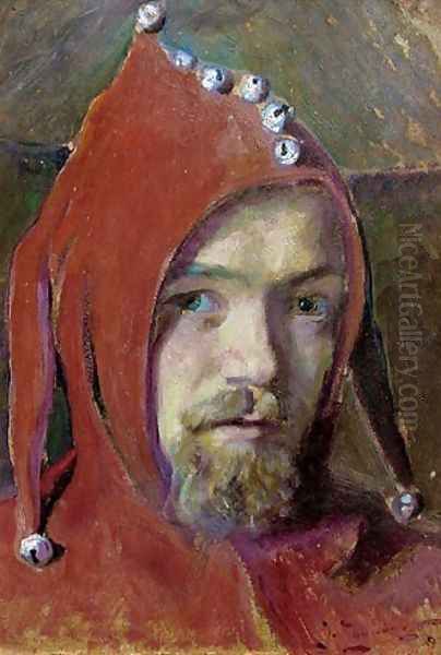 Self-Portrait as Stanczyk Oil Painting by Franciszek Zmurko