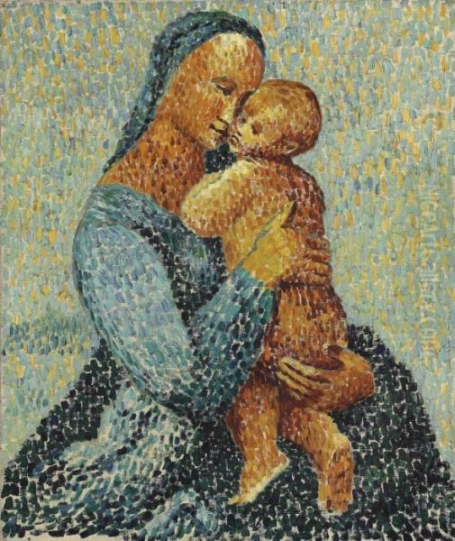 Mother And Child Oil Painting by Christopher Wood