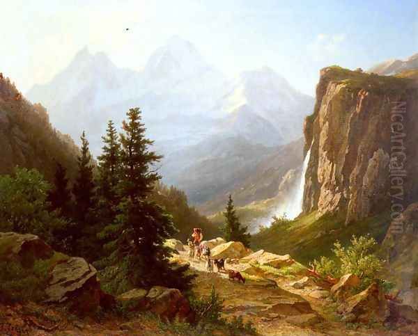 Lauterbrunnental Oil Painting by Joseph Zelger