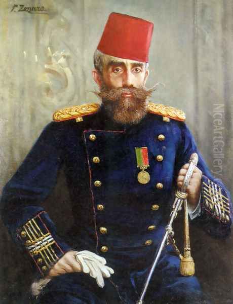 Portrait of Mahmud Sevket Pasha Oil Painting by Fausto Zonaro