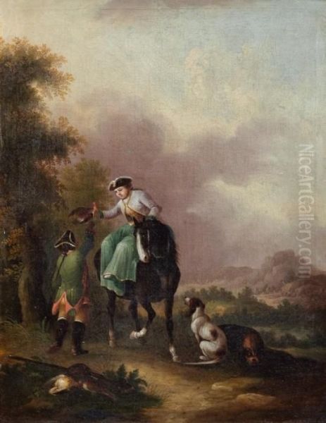 Escena De Caceria Oil Painting by Pieter Wouwermans or Wouwerman