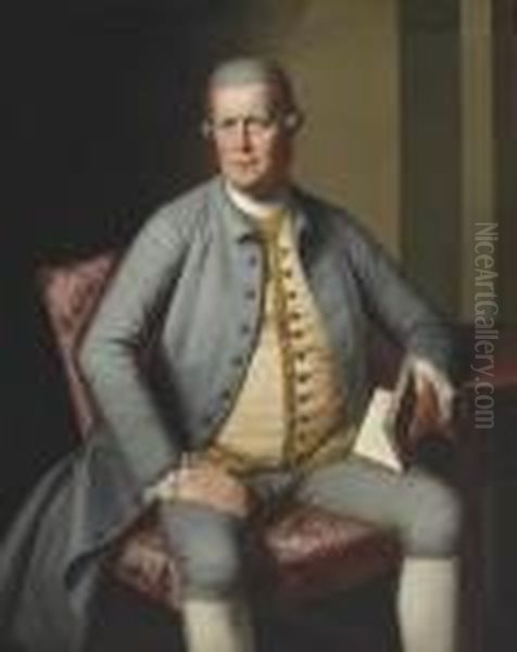 Portrait Of Gentleman Oil Painting by Josepf Wright Of Derby