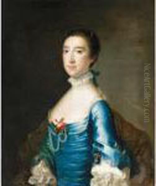 Portrait Of A Lady Oil Painting by Josepf Wright Of Derby