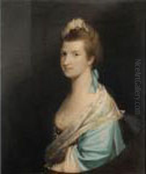 Portrait Of A Lady Oil Painting by Josepf Wright Of Derby